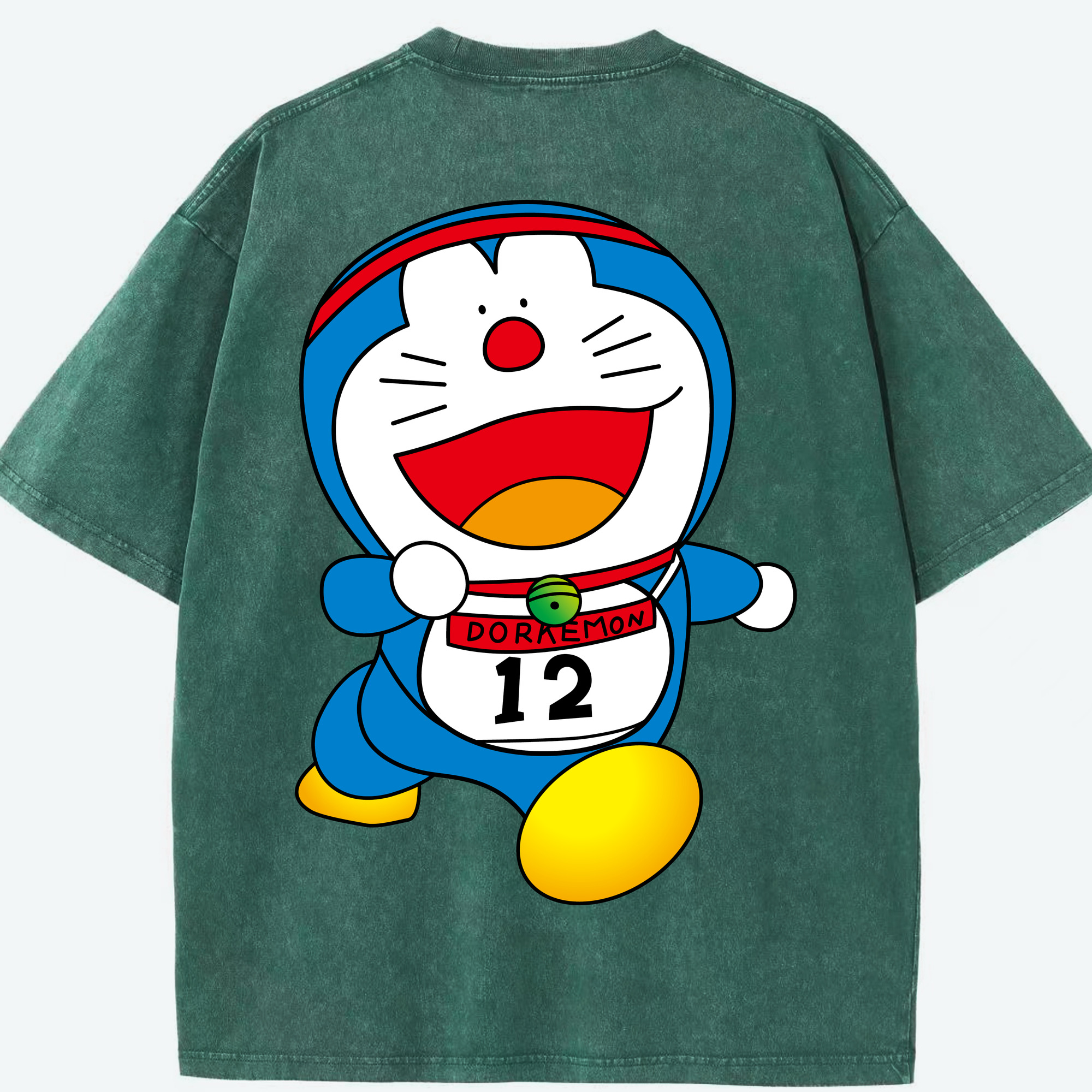 （画像用） ドラえもん Doraemon 綿100% ヴィンテージ風 半袖Tシャツ（背面プリント）